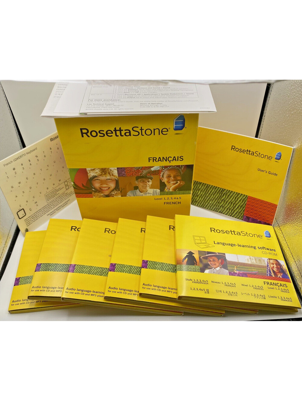 Rosetta Stone Learn French Francais Language Level 1-5 Version 3 Audio Software